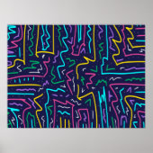 Neon Contrast Space Art Poster (Voorkant)