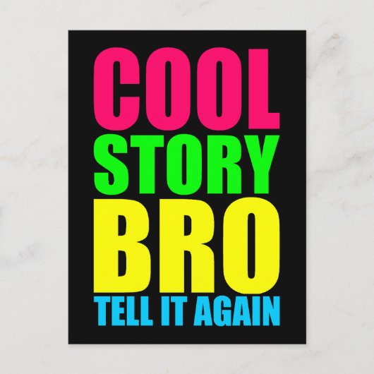 Neon Cool Story Bro Briefkaart (Voorkant)