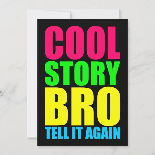 Neon Cool Story Bro Kaart (Voorkant)