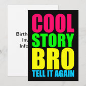Neon Cool Story Bro Kaart (Voorkant / Achterkant)