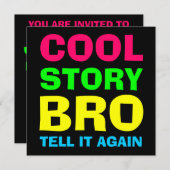 Neon Cool Story Bro Kaart (Voorkant / Achterkant)
