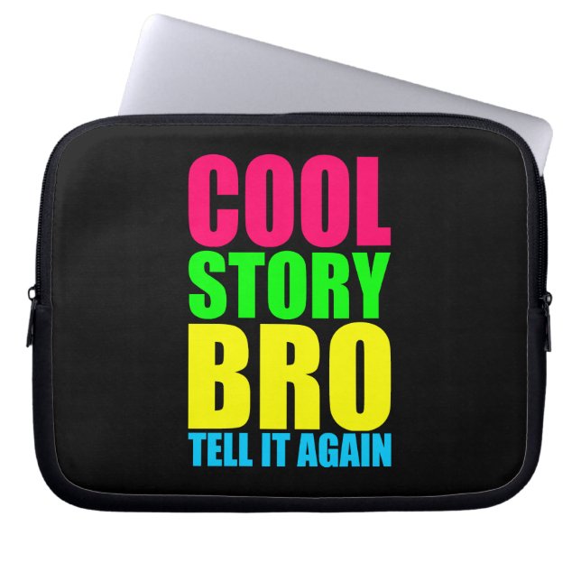 Neon Cool Story Bro Laptop Sleeve (Voorkant)