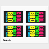 Neon Cool Story Bro Rechthoekige Sticker (Vel)