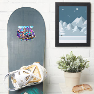 Neon Coolste Moeder & Zoon Synthwave Sticker