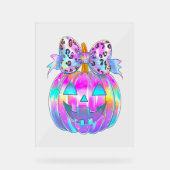 Neon Coquette Halloween Pumpkin Acryl Bord (Voorkant)