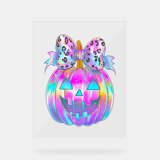 Neon Coquette Halloween Pumpkin Acryl Bord (Voorkant)