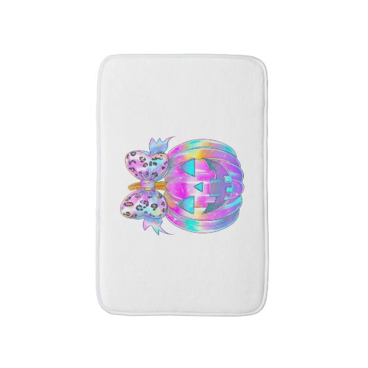 Neon Coquette Halloween Pumpkin Badmat (Voorkant Verticaal)