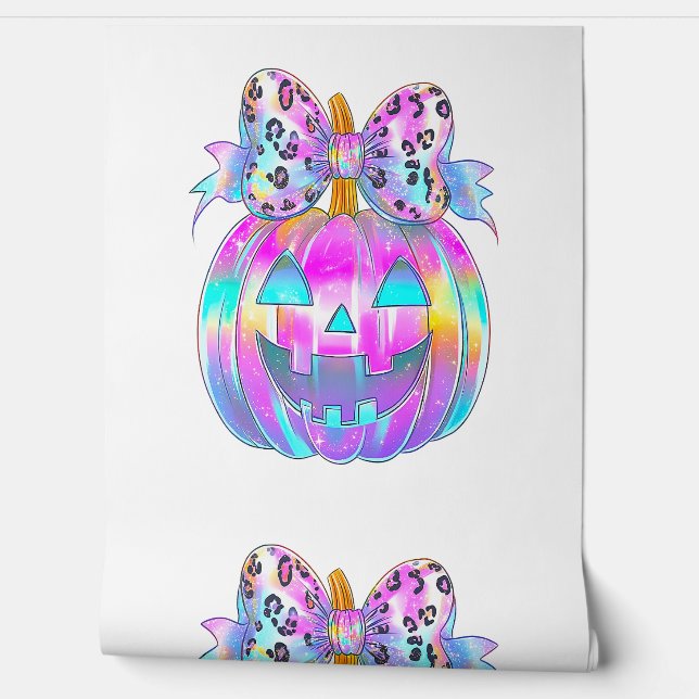 Neon Coquette Halloween Pumpkin Behang (Afrollen)