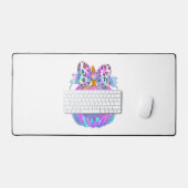 Neon Coquette Halloween Pumpkin Bureaumat (Keyboard & Muis)