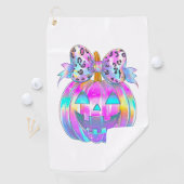 Neon Coquette Halloween Pumpkin Golfhanddoek (Insitu)