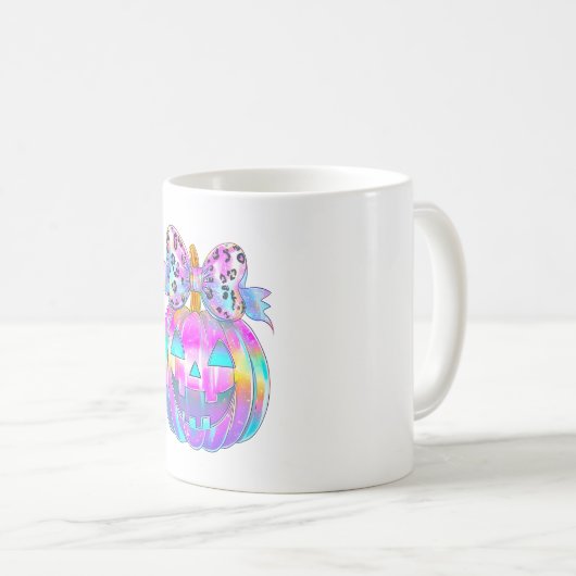 Neon Coquette Halloween Pumpkin Koffiemok (Voorkant rechts)