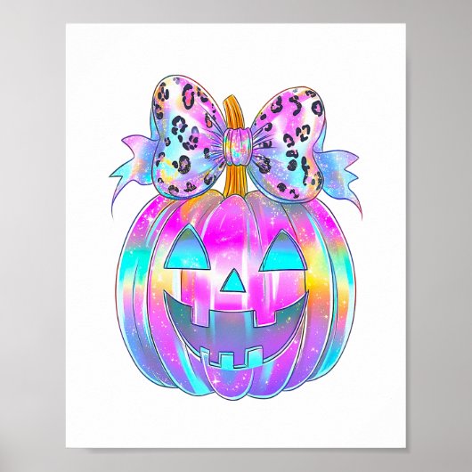 Neon Coquette Halloween Pumpkin Poster (Voorkant)