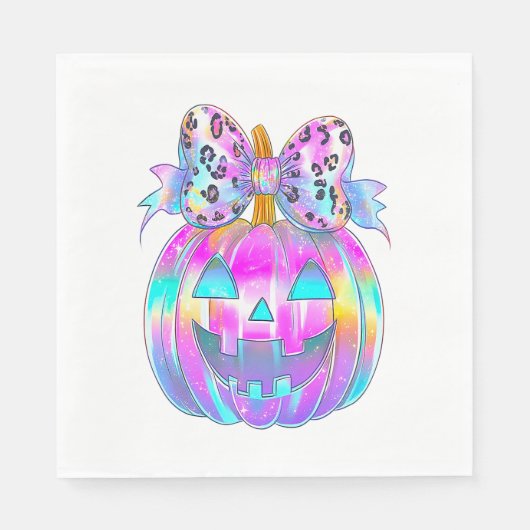 Neon Coquette Halloween Pumpkin Servet (Voorkant)