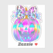 Neon Coquette Halloween Pumpkin Sticker (Vel)