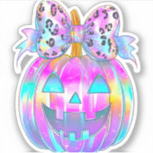 Neon Coquette Halloween Pumpkin Sticker (Voorkant)