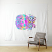 Neon Coquette Halloween Pumpkin Wandkleed (In Situ (horizontaal))