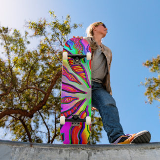 Neon Coral Branch Skateboard