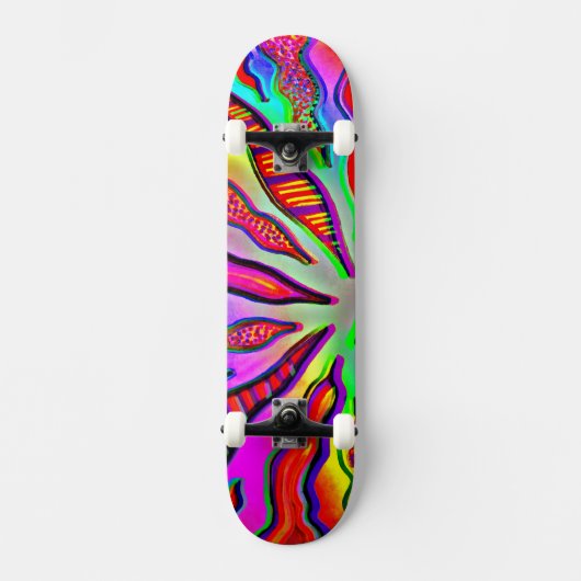 Neon Coral Branch Skateboard (Voorkant)