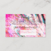 Neon Coral Pearl Opal Glitter Drips Afspraak Visitekaartje (Achterkant)