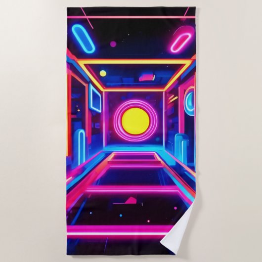 Neon Corridor: een digitale odyssee Strandlaken (Voorkant)