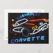Neon Corvette Briefkaart (Voorkant / Achterkant)
