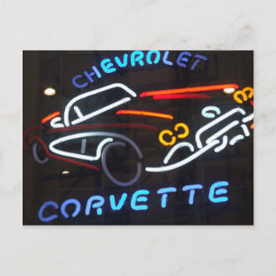 Neon Corvette Briefkaart