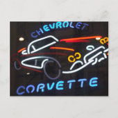 Neon Corvette Briefkaart (Voorkant)