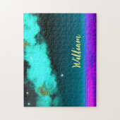 Neon Cosmic Cloudscape met Twinkling Stars Legpuzzel (Verticaal)