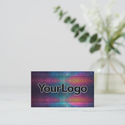 Neon Cosmic Galaxy Reiki Healer Company Logo  Visitekaartje (Staand voorkant)