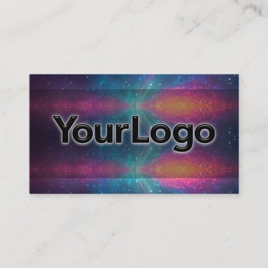 Neon Cosmic Galaxy Reiki Healer Company Logo  Visitekaartje (Voorkant)