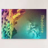 Neon Cosmic Mountain Range Legpuzzel (Horizontaal)