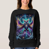 Neon Cosmic Owl T-shirt ontwerp. (Voorkant)