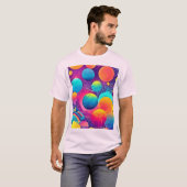 Neon Cosmos Abstract Design T-shirt (Voorkant volledig)