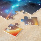 Neon cosmos draai in een kleurrijk breedbeeld legpuzzel (Zijkant)