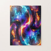 Neon cosmos draai in een kleurrijk breedbeeld legpuzzel (Verticaal)