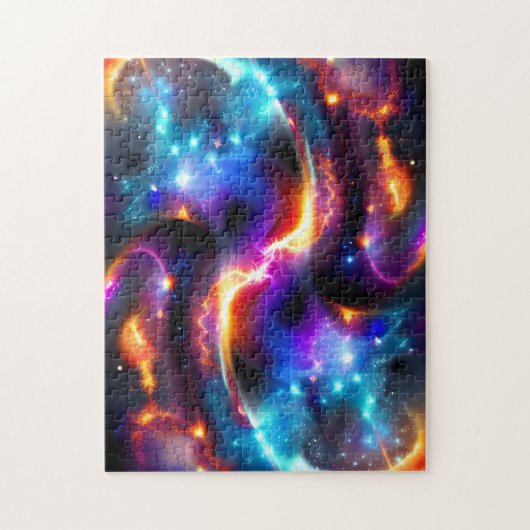 Neon cosmos draai in een kleurrijk breedbeeld legpuzzel (Verticaal)