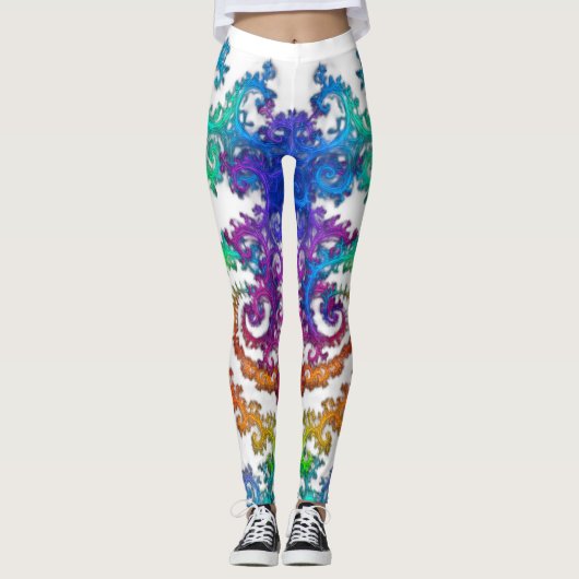 Neon Cosmos Spiraal Broek Leggings (Voorkant)