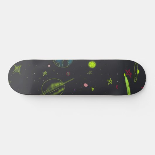 Neon Cosmos Universe Cool Skateboard Deck (Horizontaal)