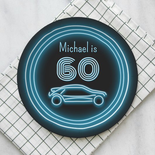 Neon Coupé Race Car - Motorsport Custom Mannen Papieren Bordje