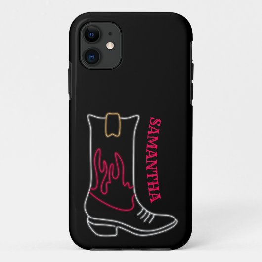 Neon Cowboy Boot  naam Case-Mate iPhone Case (Achterkant)