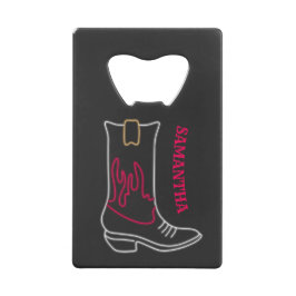 Neon Cowboy Boot  naam Creditkaart Flessenopener