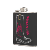 Neon Cowboy Boot  naam Heupfles (Links)