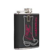 Neon Cowboy Boot  naam Heupfles (Rechts)