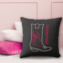 Neon Cowboy Boot  naam Kussen