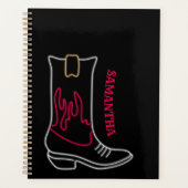 Neon Cowboy Boot naam Planner (Voorkant)
