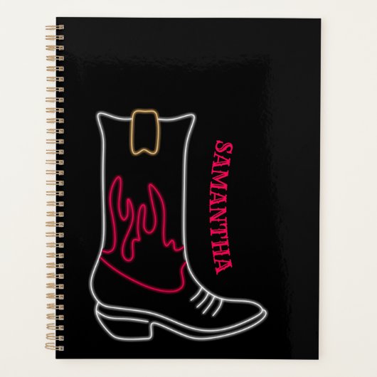 Neon Cowboy Boot  naam Planner (Voorkant)