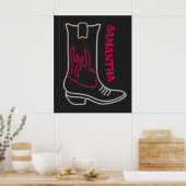 Neon Cowboy Boot naam Poster (Keuken)