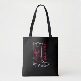 Neon Cowboy Boot  naam Tote Bag