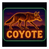Neon Coyote-Poster Perfect Poster (Voorkant)