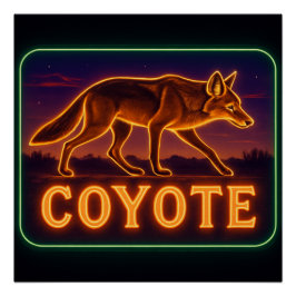 Neon Coyote-Poster Perfect Poster